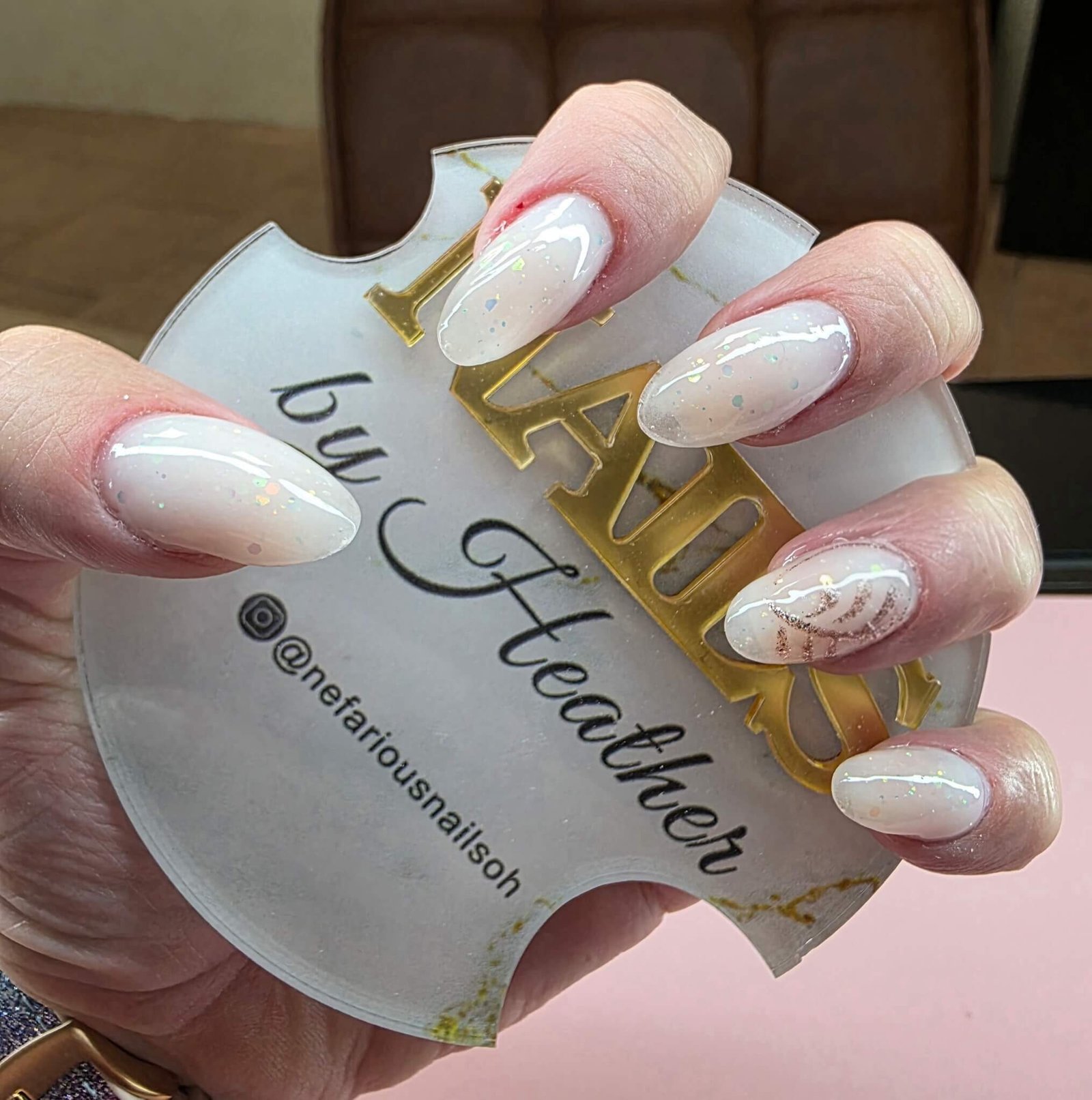 Milky chrome set with Nails by Heather